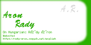 aron rady business card